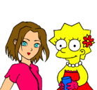 Dibujo Sakura y Lisa pintado por yazmin