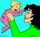 Dibujo Madre con su bebe pintado por PILAR