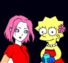 Dibujo Sakura y Lisa pintado por hunbertoa
