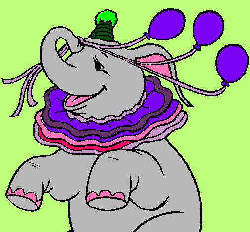 Elefante con 3 globos