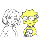 Dibujo Sakura y Lisa pintado por isdro