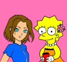 Dibujo Sakura y Lisa pintado por Vanessa