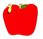 Dibujo Gusano en la fruta pintado por Elie
