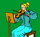 Dibujo Dama violinista pintado por luchi