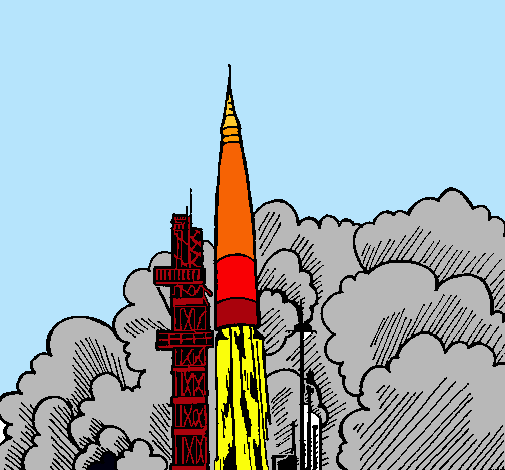 Dibujo Lanzamiento cohete pintado por Mile