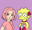 Dibujo Sakura y Lisa pintado por SuperStar