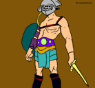 Dibujo Gladiador pintado por muerte