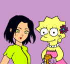 Dibujo Sakura y Lisa pintado por omar
