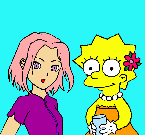 Dibujo Sakura y Lisa pintado por marina18