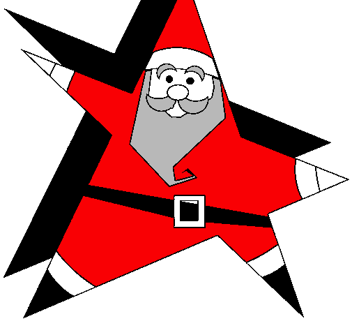 Papa Noel en forma de estrella