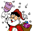 Dibujo Santa Claus y su campana pintado por alejandra