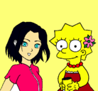 Dibujo Sakura y Lisa pintado por Killy