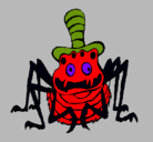 Dibujo Araña con sombrero pintado por smv4