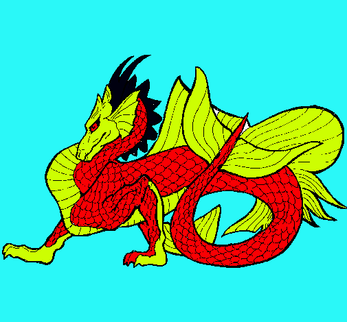 Dibujo Dragón de mar pintado por veneno