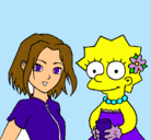 Dibujo Sakura y Lisa pintado por eider