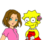 Dibujo Sakura y Lisa pintado por nereaaa