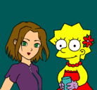 Dibujo Sakura y Lisa pintado por PATRI