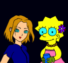 Dibujo Sakura y Lisa pintado por vanessa