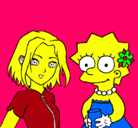 Dibujo Sakura y Lisa pintado por luciasaez