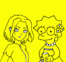 Dibujo Sakura y Lisa pintado por chenil