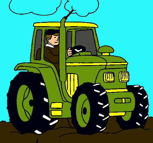 Tractor en funcionamiento