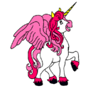 Dibujo Unicornio con alas pintado por lacasitos