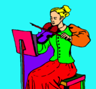 Dibujo Dama violinista pintado por NANALIA DESCHI