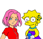 Dibujo Sakura y Lisa pintado por EEEEEE