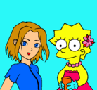 Dibujo Sakura y Lisa pintado por GABI