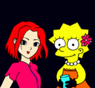 Dibujo Sakura y Lisa pintado por Abril-Justin