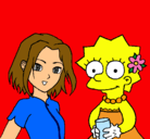 Dibujo Sakura y Lisa pintado por Lagunero