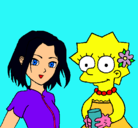 Dibujo Sakura y Lisa pintado por VF
