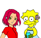 Dibujo Sakura y Lisa pintado por pocaprisa