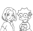Dibujo Sakura y Lisa pintado por ghjgh