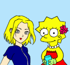 Dibujo Sakura y Lisa pintado por olayaa