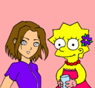 Dibujo Sakura y Lisa pintado por abigail