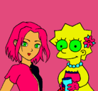Dibujo Sakura y Lisa pintado por tiaree