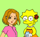 Dibujo Sakura y Lisa pintado por Azucenita