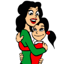 Dibujo Madre e hija abrazadas pintado por lunita-8