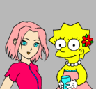 Dibujo Sakura y Lisa pintado por Aneii12