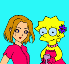 Dibujo Sakura y Lisa pintado por keyla