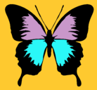 Dibujo Mariposa con alas negras pintado por perico