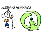 Dibujo Alien VS Humanos pintado por Auris197