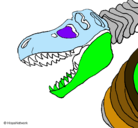 Dibujo Esqueleto tiranosaurio rex pintado por Emilia 