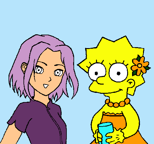Dibujo Sakura y Lisa pintado por Chic_Top_Star