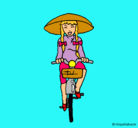 Dibujo China en bicicleta pintado por uuuuu
