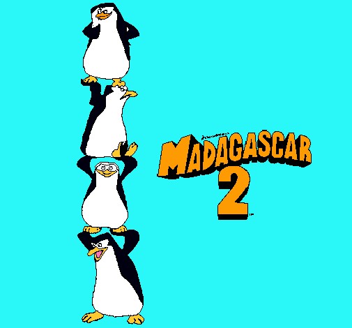 Dibujo Madagascar 2 Pingüinos pintado por veneno