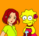 Dibujo Sakura y Lisa pintado por nayeli