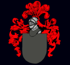 Dibujo Escudo de armas y casco pintado por nuria