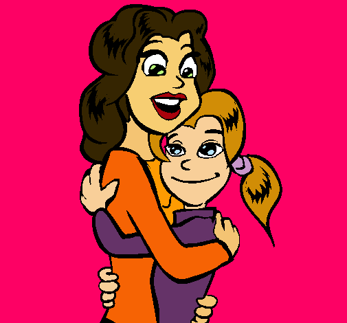 Dibujo Madre e hija abrazadas pintado por Hugo05